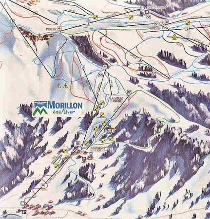 plan pistes de ski morillon